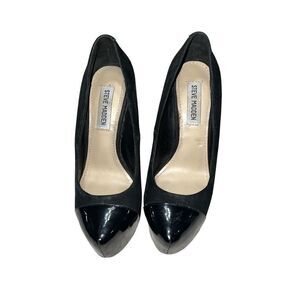 Steve Madden Beautey Black Suede  Platform Stiletto Pumps Size 7